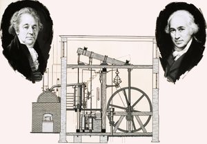Matthew Boulton et James Watt avec l