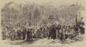 Festival du 1er mai dans la forêt de Sokolniki, près de Moscou (gravure)