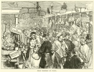 Marché de la viande à Paris, octobre 1870 - English School