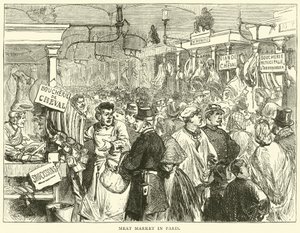 Marché de la viande à Paris, octobre 1870 - English School