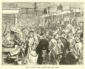 Marché de la viande, Paris, pendant le siège, 1870 - English School