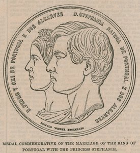 Médaille commémorative du mariage du roi du Portugal avec la princesse Stéphanie