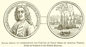 Médaille frappée pour commémorer la capture de Porto Bello par l