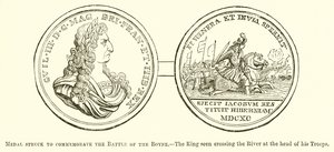 Médaille frappée pour commémorer la bataille de la Boyne - English School