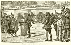 Rencontre entre Pizarro et Atahualpa