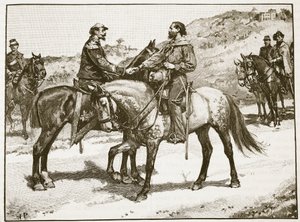 Rencontre de Garibaldi et Victor Emmanuel, illustration de Cassells Illustrated History of England - English School
