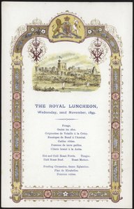 Menu pour le déjeuner royal - English School