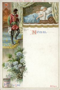 Menu avec une scène d