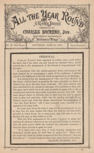 Message de Charles Dickens Junior dans l