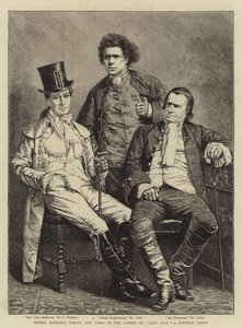 Messieurs Mathews, Phelps et Toole dans la comédie "John Bull", un groupe de portraits - English School