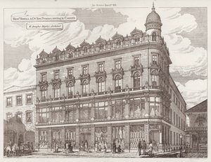 Nouveaux locaux de Messrs Howell and Co, en construction à Cardiff (gravure) - English School