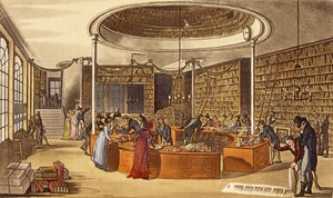 Messrs Lackington Allen and Co., 1809, Libraires Temple of the Muses, Finsbury Square de Ackermanns Repository of Arts, Literature, Commerce, Manufacture, Fashions and Politics, pub. 1809 (gravure en couleur)