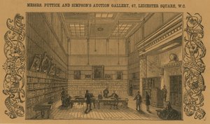 Salle des ventes de Messrs Puttick et Simpson, Leicester Square - English School