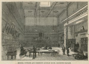 Salle des ventes de Messrs Puttick et Simpson, Leicester Square, Londres