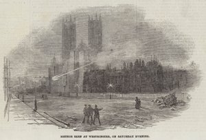 Météore vu à Westminster, le samedi soir (gravure) - English School