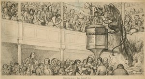 Prédicateur méthodiste en conférence avec un démon sur l