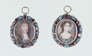Miniatures de Charles II et Catherine de Bragance - English School