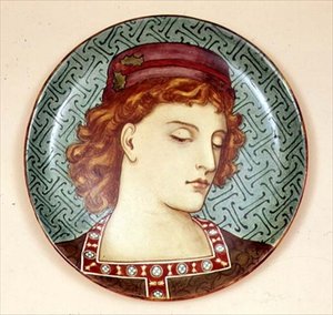Plat Minton peint par un artiste amateur - English School