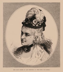 Miss Fanny Josephs dans le rôle de "Lady Sneerwell" dans "The School for Scandal" (gravure) - English School