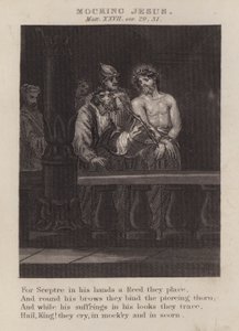 Moquerie de Jésus, Matthieu XXVII, versets 29, 31