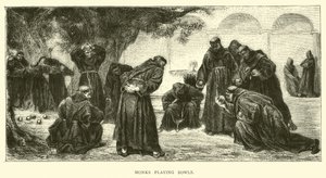 Moines jouant aux boules - English School