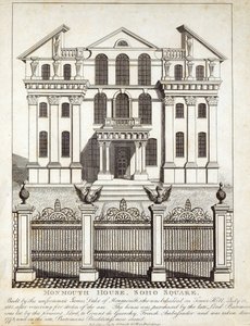 Monmouth House, Soho Square, publié par N. Smith, Gt Mays Buildings, 11 janvier 1791