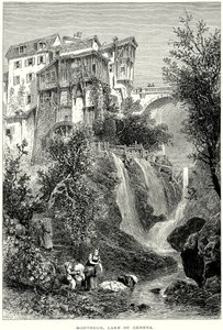 Montreux, lac Léman (gravure) - English School