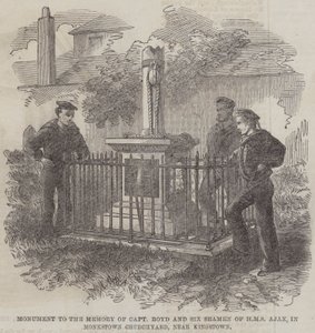 Monument à la mémoire du capitaine Boyd et de six marins du HMS Ajax, dans le cimetière de Monkstown, près de Kingstown - English School