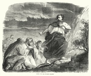Moïse et les soixante-dix anciens (gravure) - English School
