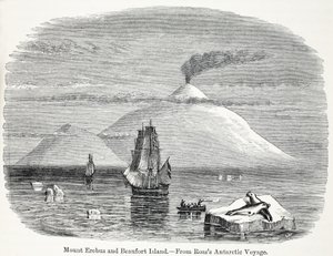 Mont Erebus et île Beaufort du voyage antarctique de Ross - English School