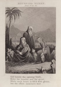 Femmes en deuil, Amos V, verset 16 (gravure) - English School