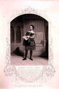 M. Barry Sullivan en Hamlet, Acte II Scène 2, dans la pièce de William Shakespeare