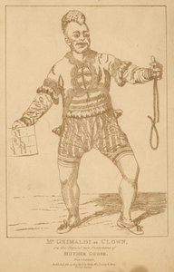 M. Joseph Grimaldi en Clown dans la pantomime populaire Mother Goose - English School