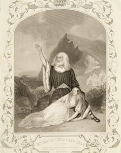 M. Macready en roi Lear, Acte V Scène 3, dans la pièce de William Shakespeare (1564-1616) - English School