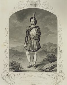 M. Macready en Macbeth, Acte I Scène 3, dans la pièce de William Shakespeare (1564-1616) - English School