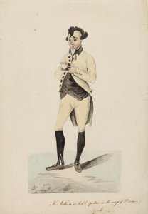 M. Matthews en Caleb Quotem dans Les Farceurs de Windsor, York, vers 1820 - English School