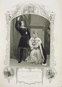 M. Phelps en Hamlet et Mlle Glyn en reine Gertrude, Acte III Scène 4, dans Hamlet de William Shakespeare (1564-1616)