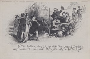 M. Pickwick plaisantant avec les jeunes filles - English School