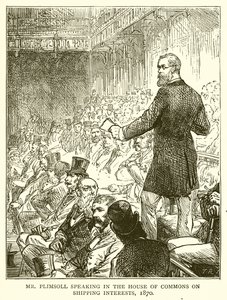 M. Plimsoll parlant à la Chambre des communes sur les intérêts maritimes, 1870