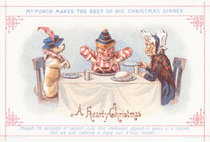 M. Punch assis pour le dîner de Noël