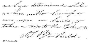 Mme Barbauld - English School
