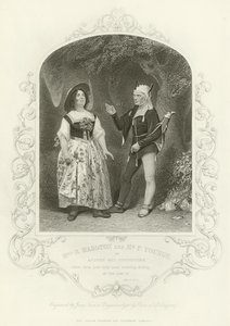 Mme H Marston et F Younge comme Audrey et Touchstone, Comme il vous plaira, Acte V, scène iv