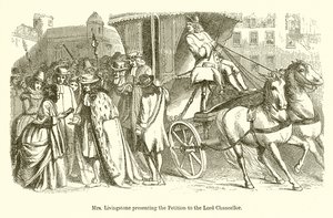 Mme Livingstone présentant la Pétition au Lord Chancelier - English School