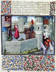 Ms. 2597 Le Cœur et le Désir entrent dans la cour du Château de la Colère à cheval, édition fac-similé de 