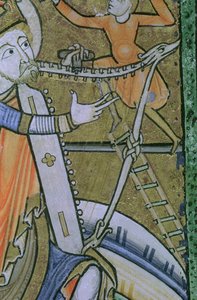 Ms Hunter 229 f.21v David accordant sa harpe, du Psautier Hunterian, c.1170