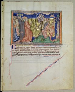 Ms L.A. 139-Lisboa fol.35 Les gens adorant la bête et le dragon, de l