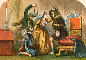 Meurtre de David Rizzio en présence de Marie Stuart - English School