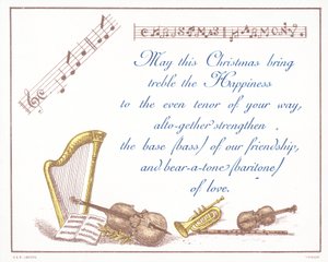 Instruments de musique, Carte de Noël