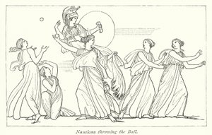 Nausicaa lançant la balle