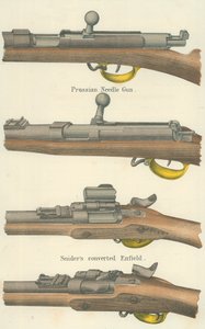 Pistolets à aiguilles (lithographie couleur) - English School